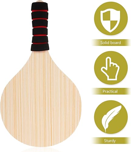 Miniatura 8 de VILLCASE Juego de 2 raquetas de bádminton con bolsa de transporte, raquetas de madera para playa, césped, patio trasero