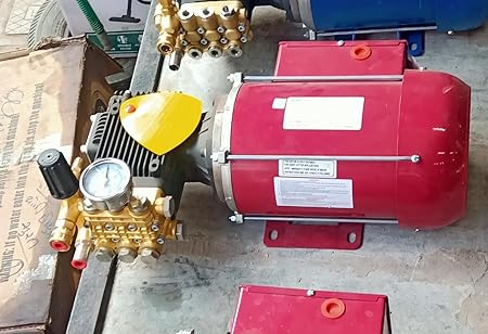 Industrial Pressure Washer Pump with Electric Motor, Heavy-Duty Brass Head, 3 HP. Moter with 250 BAR PRESSURE