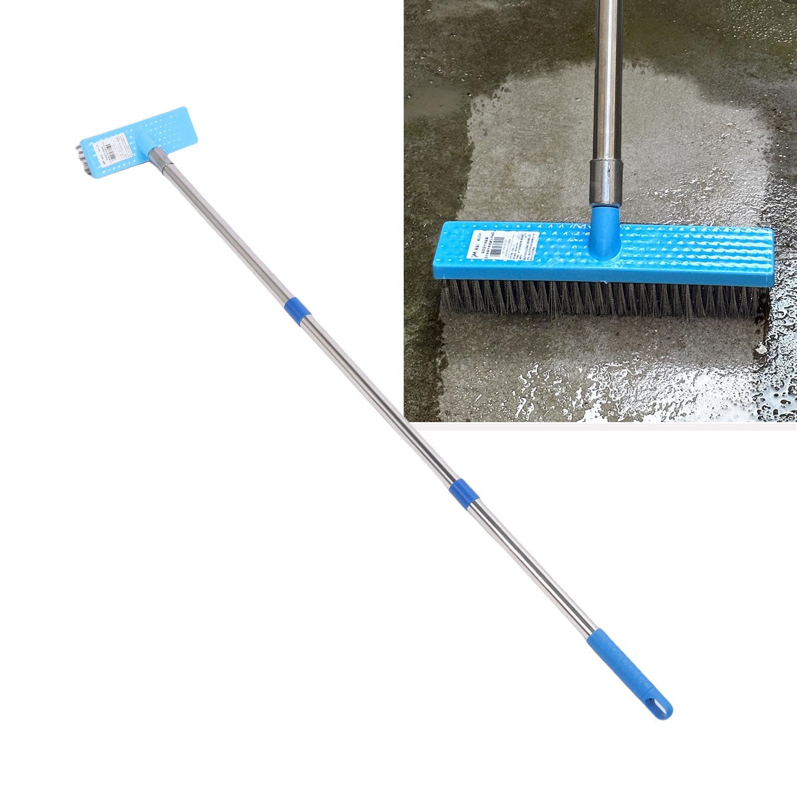 Keenso Stainless Steel Telescopic Wire Broom Heavy Duty Design for (120cm)