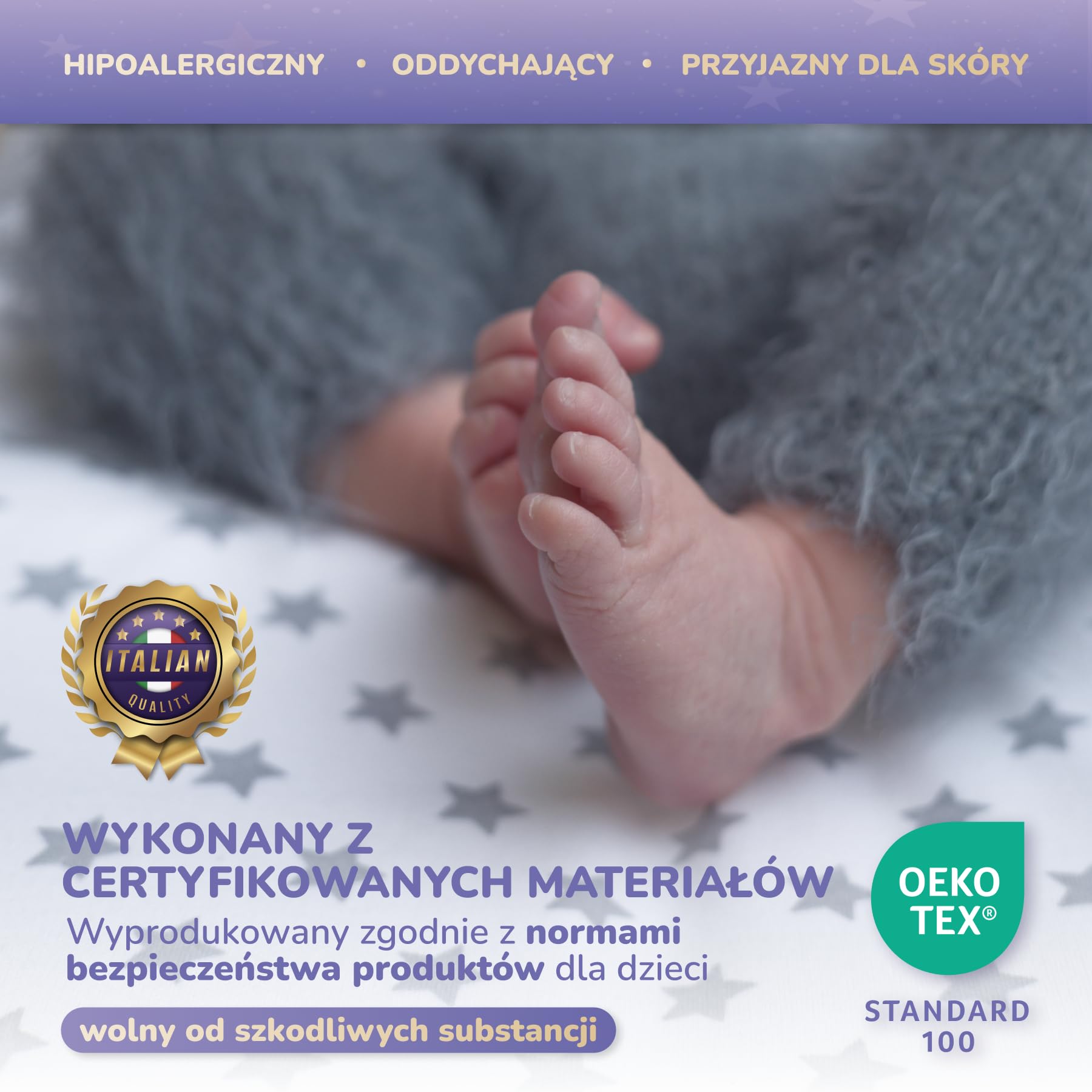 Cocoon RixesBaby Premium Memory Foam dla Niemowląt EU (Gwiazdki)