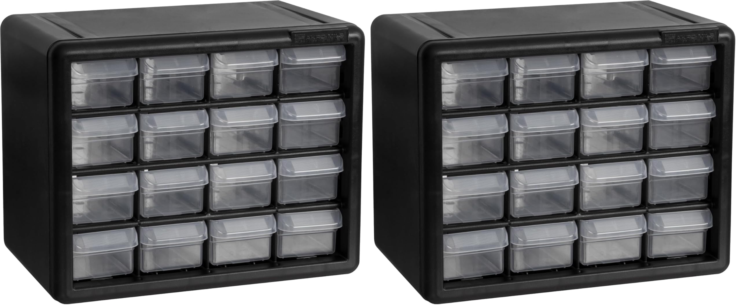 Akro-Mils 16-Drawer Plastic Storage Cabinet | 10-1/2 x 6-1/2 x 8-1/2 Inch | Black | Model 10116 | Garage Organization