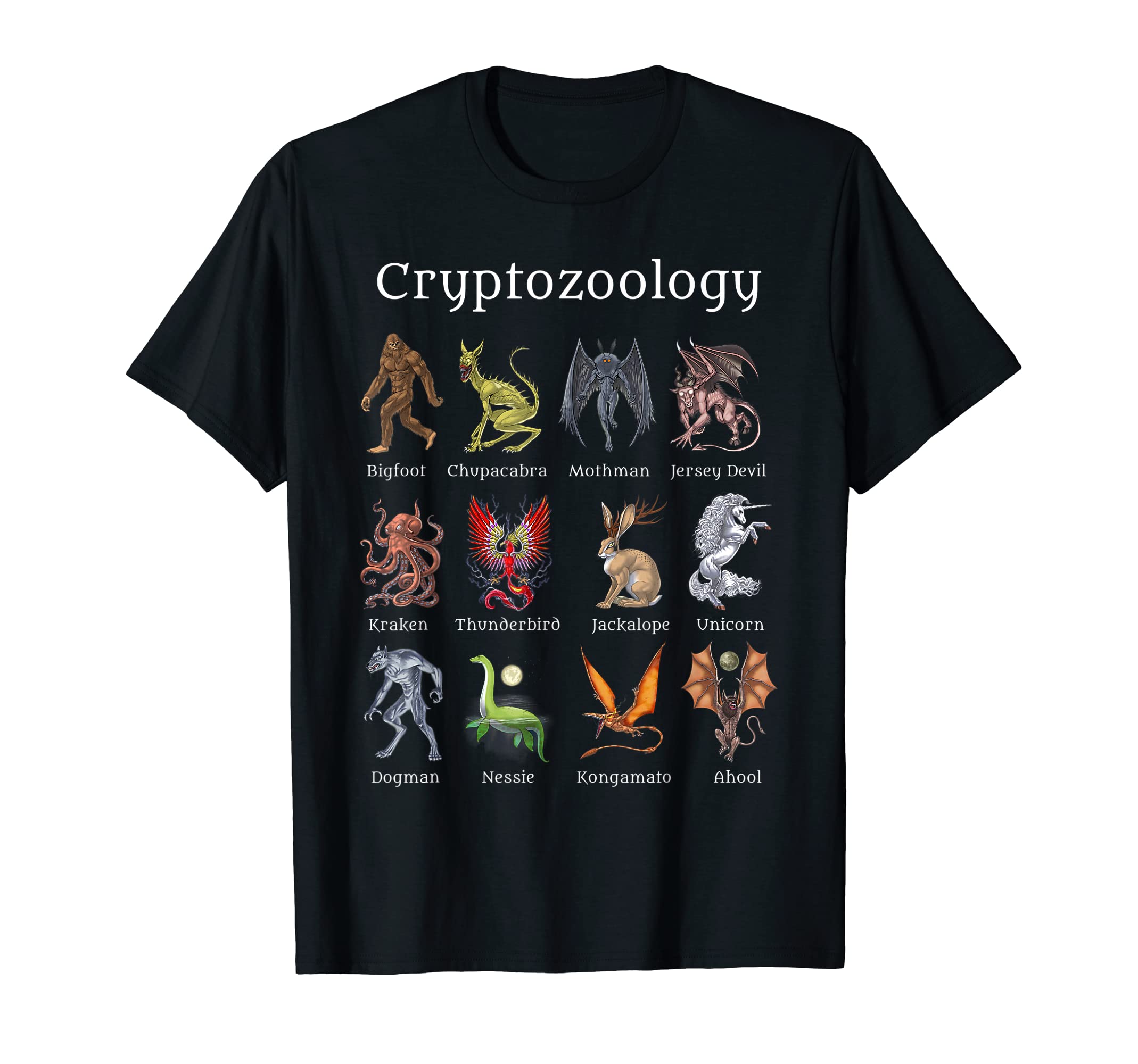 Cryptozoology Cryptid Creatures Fantasy Mythical Monsters T-ShirtOEKO-TEX STANDARD 100