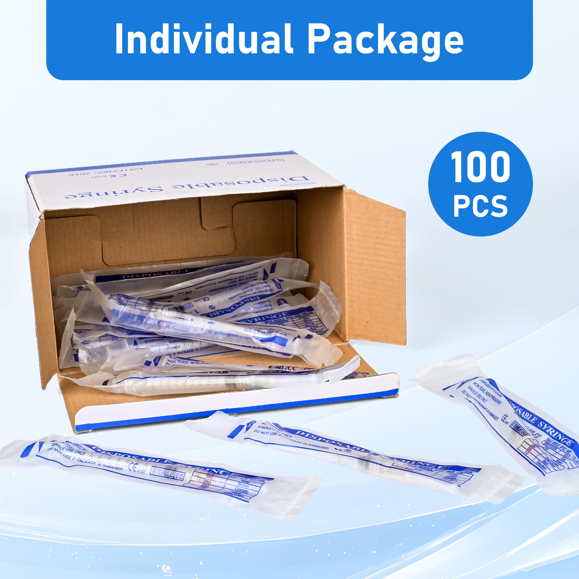 3ml 25 Gauge 1 inch Syringe 3cc Luer Lock Disposable Syringes with Needle for Scientific Labs,Individually Wrapped — Amazon image 5