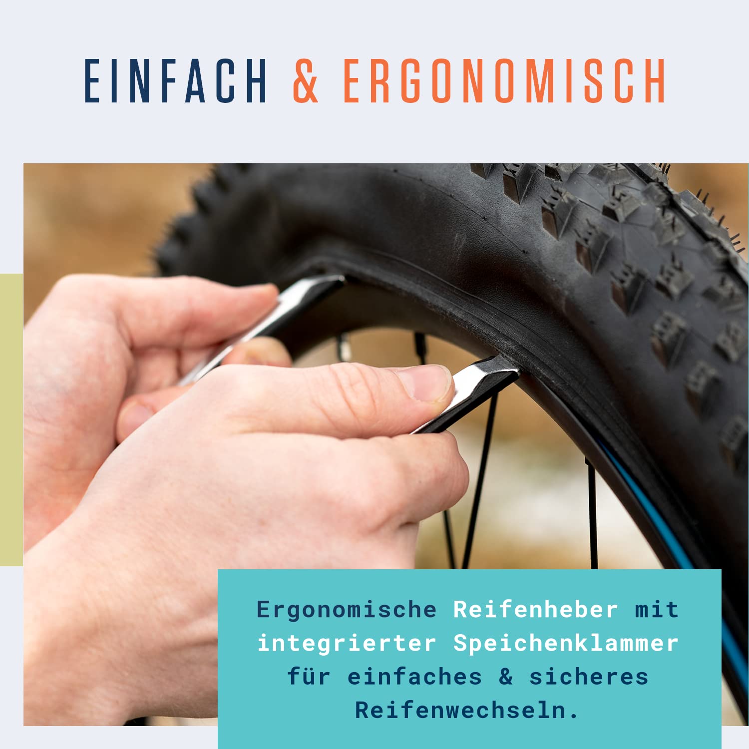 Alphatrail Fahrrad Reifenheber Oscar - 2er Set I Stabiler Metallkern aus Aluminium (36g Gesamtgewicht) I Optimale Hebellänge I Ergonomischer Mantelheber für Schwalbe, Michelin, Continental, Maxxis uvm