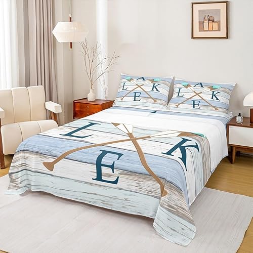 Vista 42 de Juego de sábanas para cámper tamaño matrimonial para niños y niñas, sábanas de madera para adolescentes de Happy Camping Farm, accesorios de Multi 04