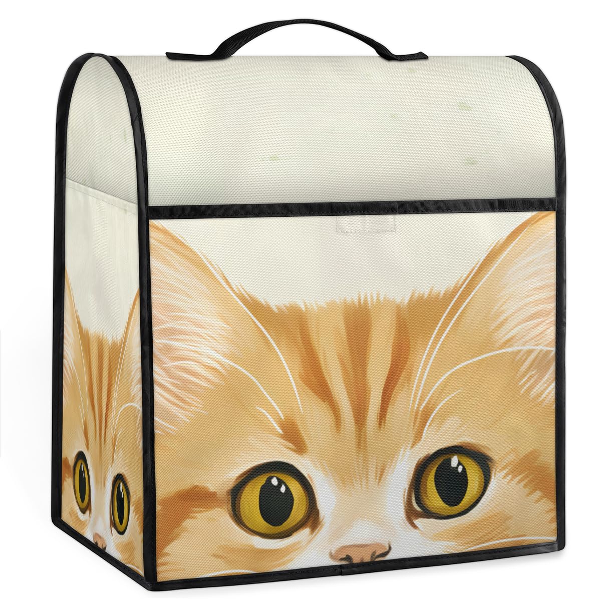 Coffee Maker Cover Interesting Cat Head Kitchen Appliance Covers Small Appliance Covers Blender Cover Juicer Cover Dust Covers for Kitchen Appliances with Top Handle and Pockets,Washable,C328