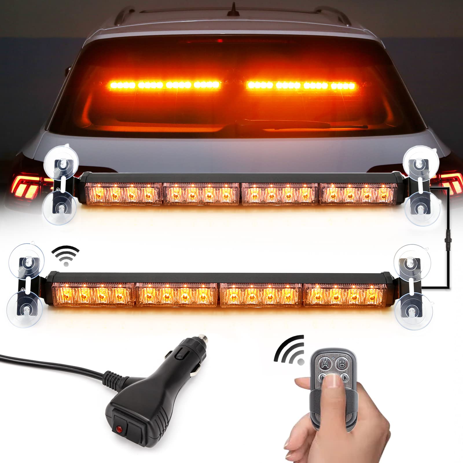 Snapklik.com : BooYu 2 In 1 Traffic Advisor Light Bar w/Wireless Remote ...