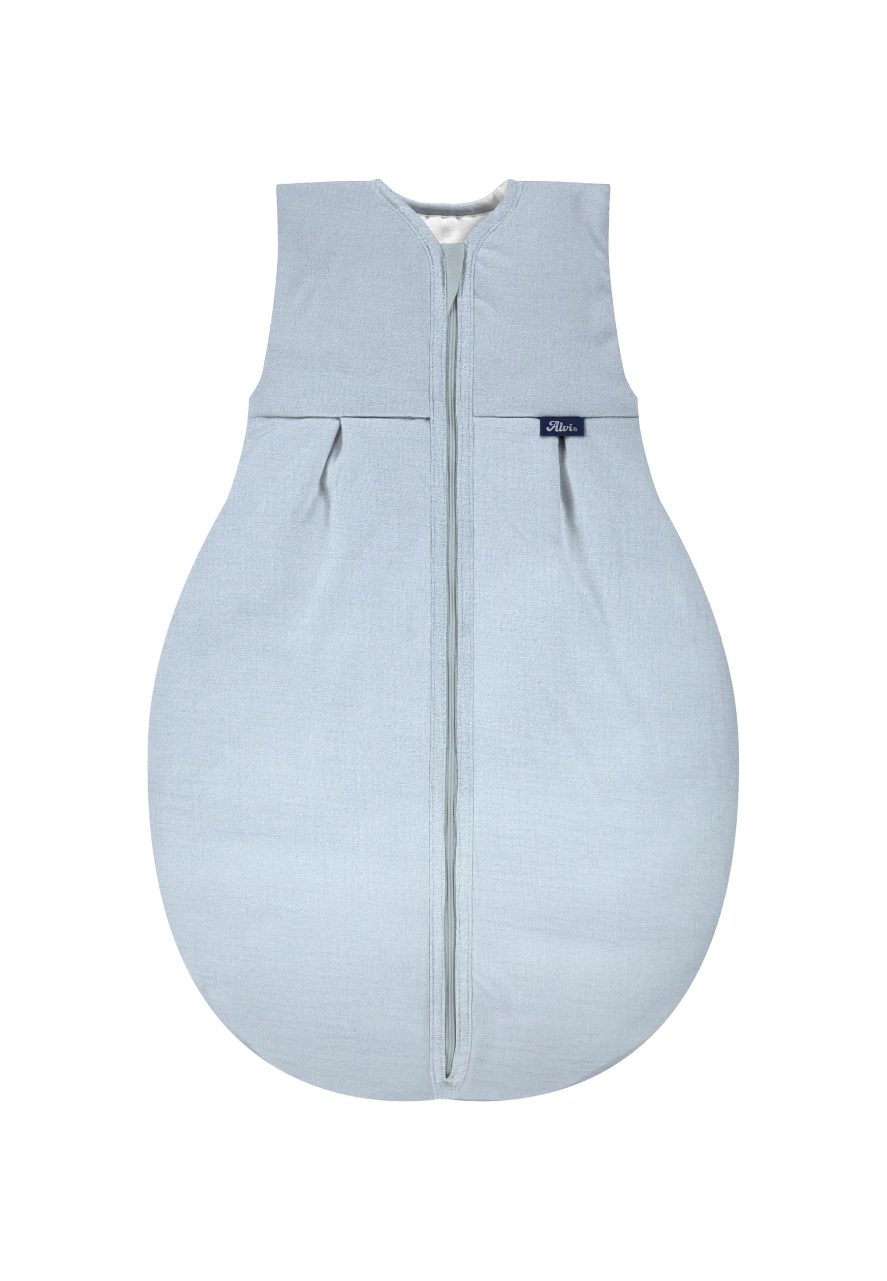 Alvi 4-Season Mull-Schlafsack Baby Schlafsack für Sommer und Winter, 2.0 TOG, mit Leichter Füllung Sky Way - Blau, 100cm