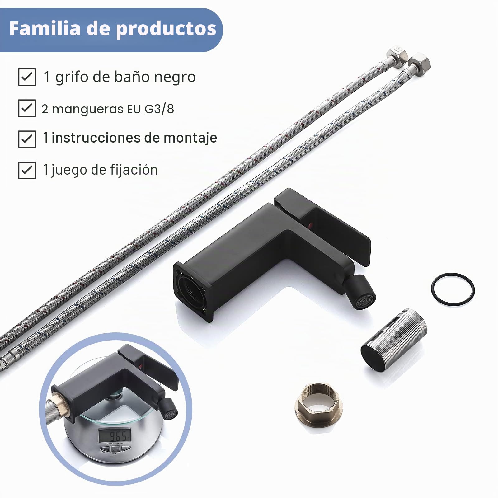 kisimixer Grifo Lavabo Negro, Bidé de Lavabo de Baño Clásico, Mezclador Monomando Lavabo de Latón, Agua Fria y Caliente Disponible