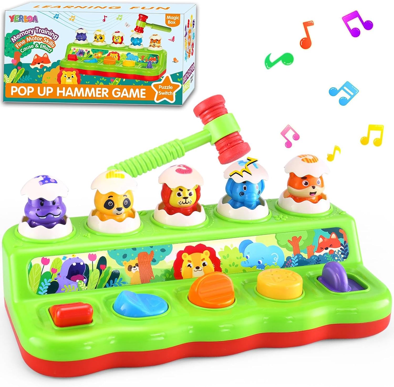 Yerloa Interactive Pop Up Animals Eggs Toy with Music & Sound, Early