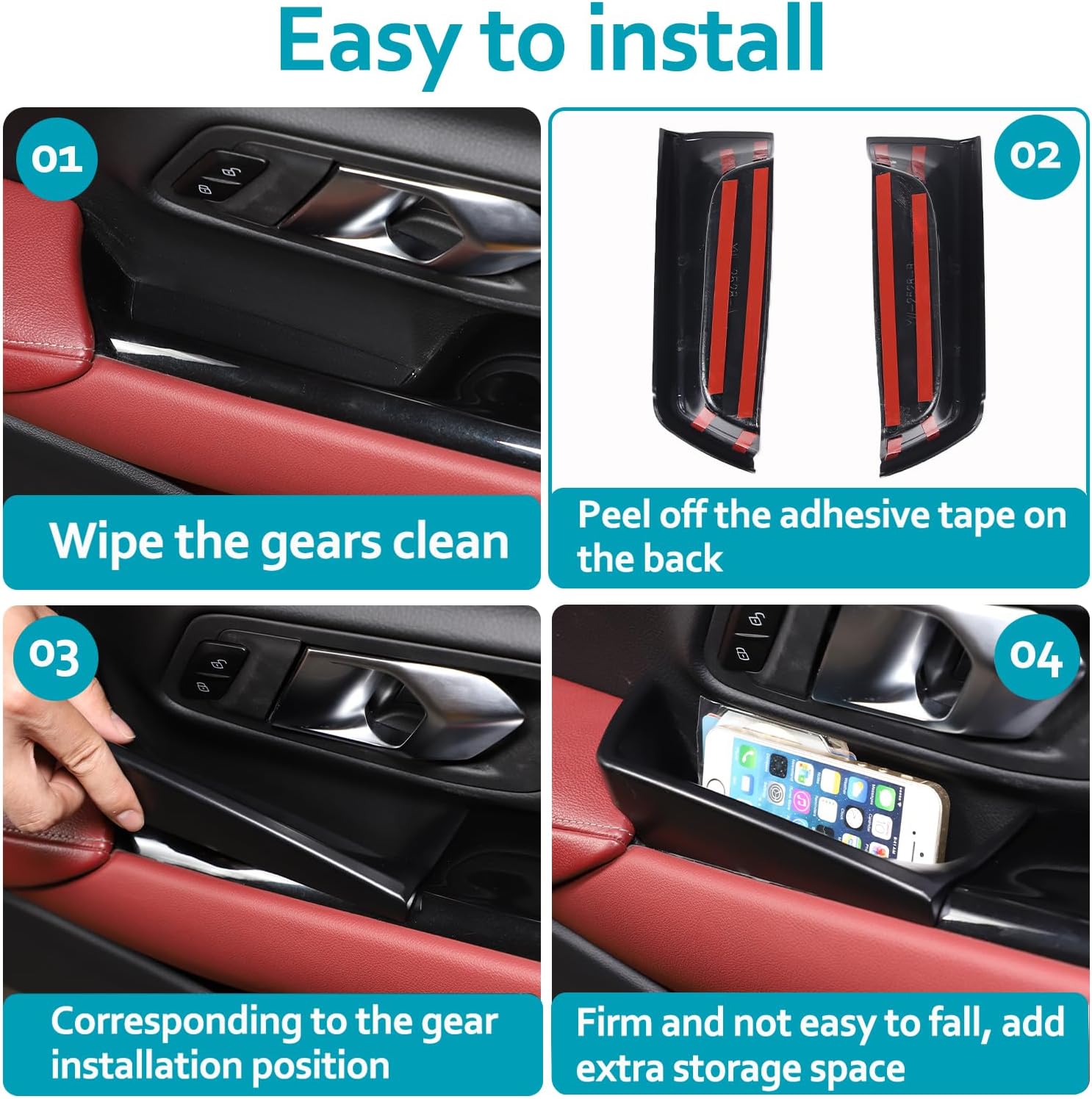 CHEAYAR Door Side Storage Box Compatible with Toyota Supra GR A90 A91 MK5 2019-2022, Armrest Phone Container Door Organizer Handle Pocket ABS Tray Insert Glove Pallet accessories