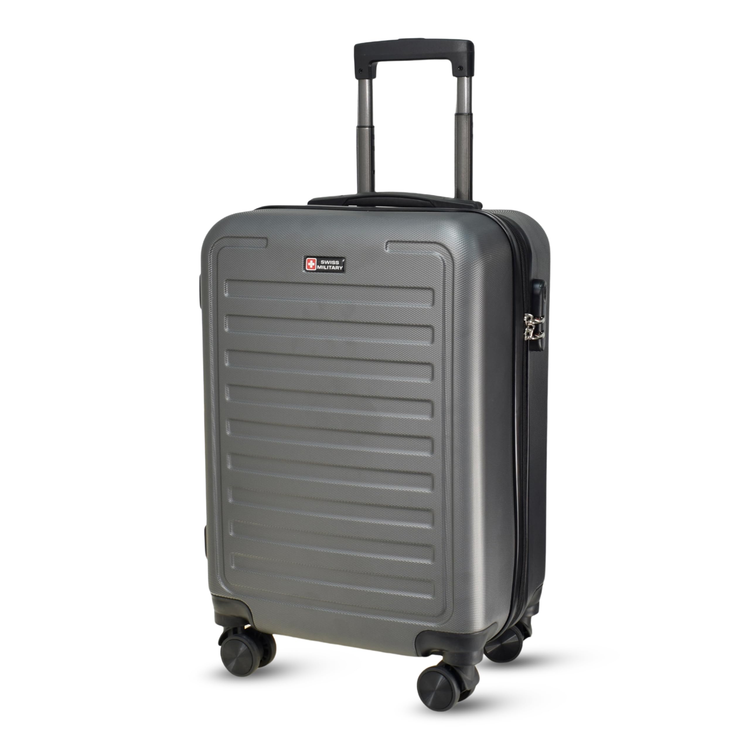 contour luggage bag,textured hard-sided trolley bag,cabin luggage,overnighter trolley bags|durable abs body,ergonomic 360° rotatable 360 degree wheels,3 dial lock,20 inches,38l,grey,1