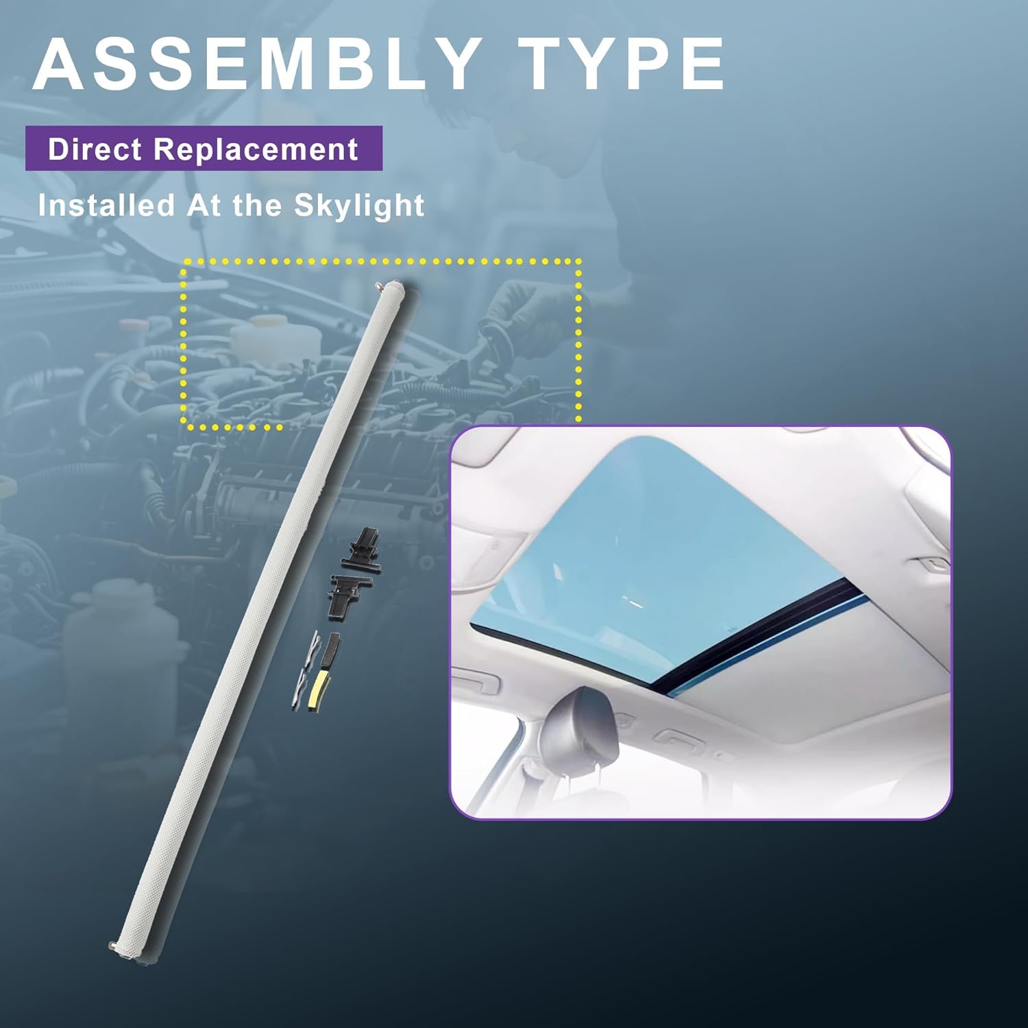 3C8877307 Sunroof Sunshade Skylight Shutter Curtain Cover w/Clips 3C8877307A Replacement for VW 09-17 CC Passat CC