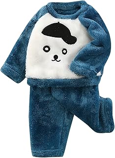 Akgukrseh Baby,Clothing,Baby Boys 0-24m,Sleepwear & Robes,Pyjama Sets Akgukrseh Toddler Kids Child Infant Baby Girls Boys Long Sleeve Cute Cartoon Patchwork Tops Blouse Pj’s Fleece Pants Trousers Sleepwear Pajamas Outfits Set 2PCS Clothes Fleece Pajamas Baby No Feet