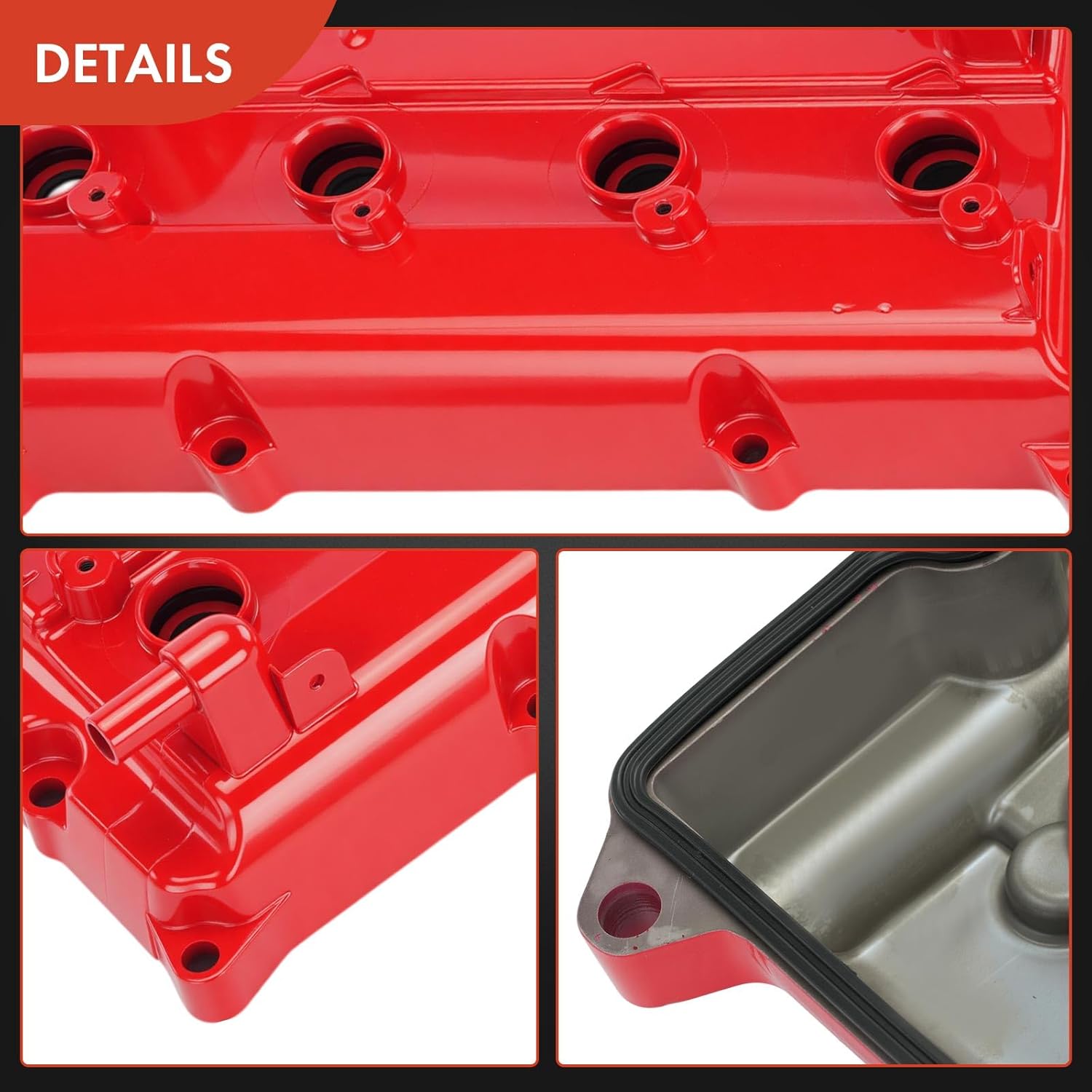 A-Premium Upgraded Aluminum Engine Valve Cover with Valve Cover Gasket, Bolts and Oil Filler Cap Compatible with Nissan Altima 2002-2006 2.5L, Sentra 2002-2006 2.5L