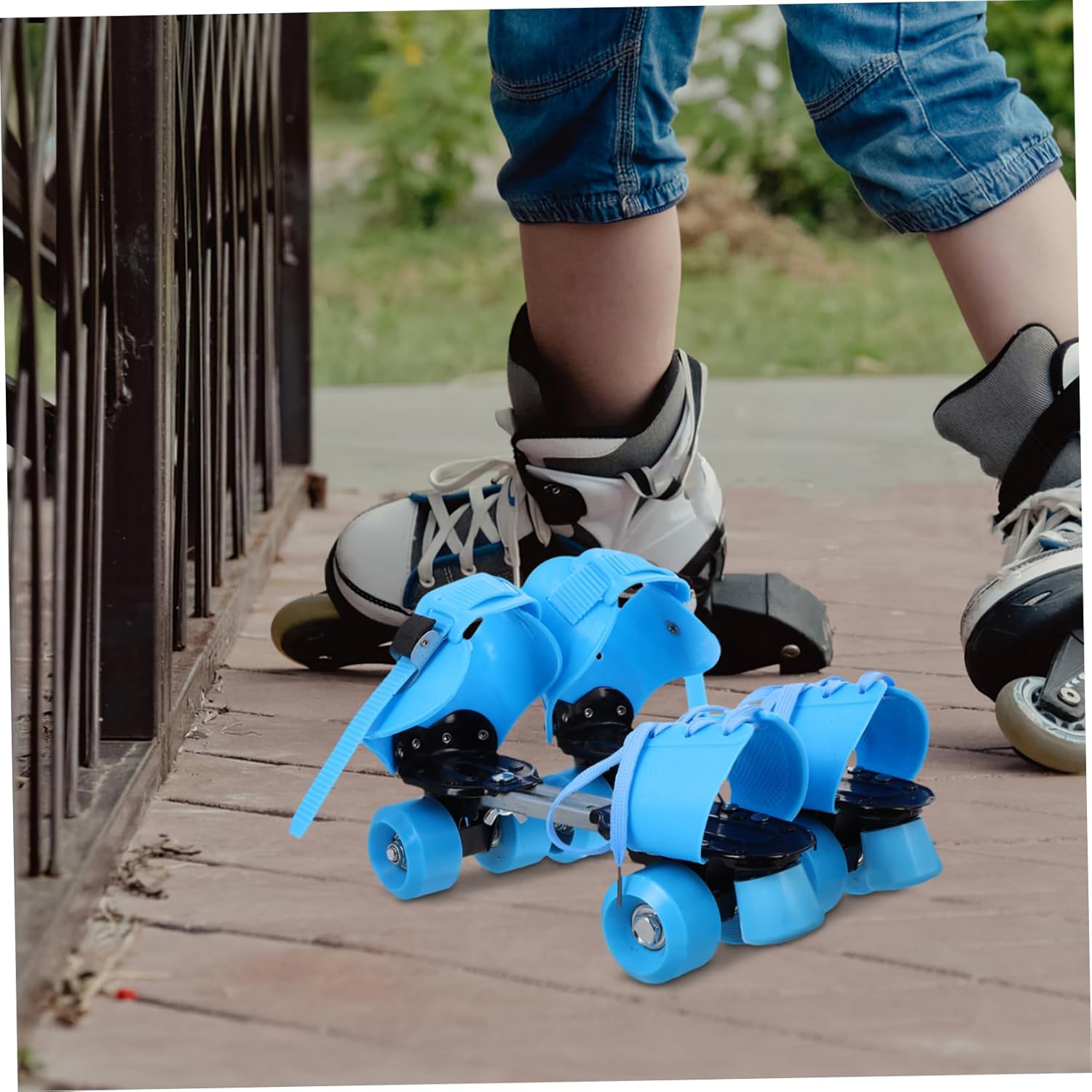 VICASKY Adjustable Kids Roller Skates for Beginner Double Row Design Comfortable Outdoor Skating Shoes Colorful Wheels for Children and Youth Training