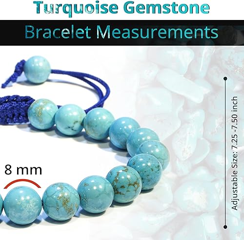 Vista 46 de Adjustable Crystal Bracelet – Gemstone Bead Bracelet with Adjustable Macrame String – Chic Gemstone Bracelet for Men and Women – 8mm Round Healing
