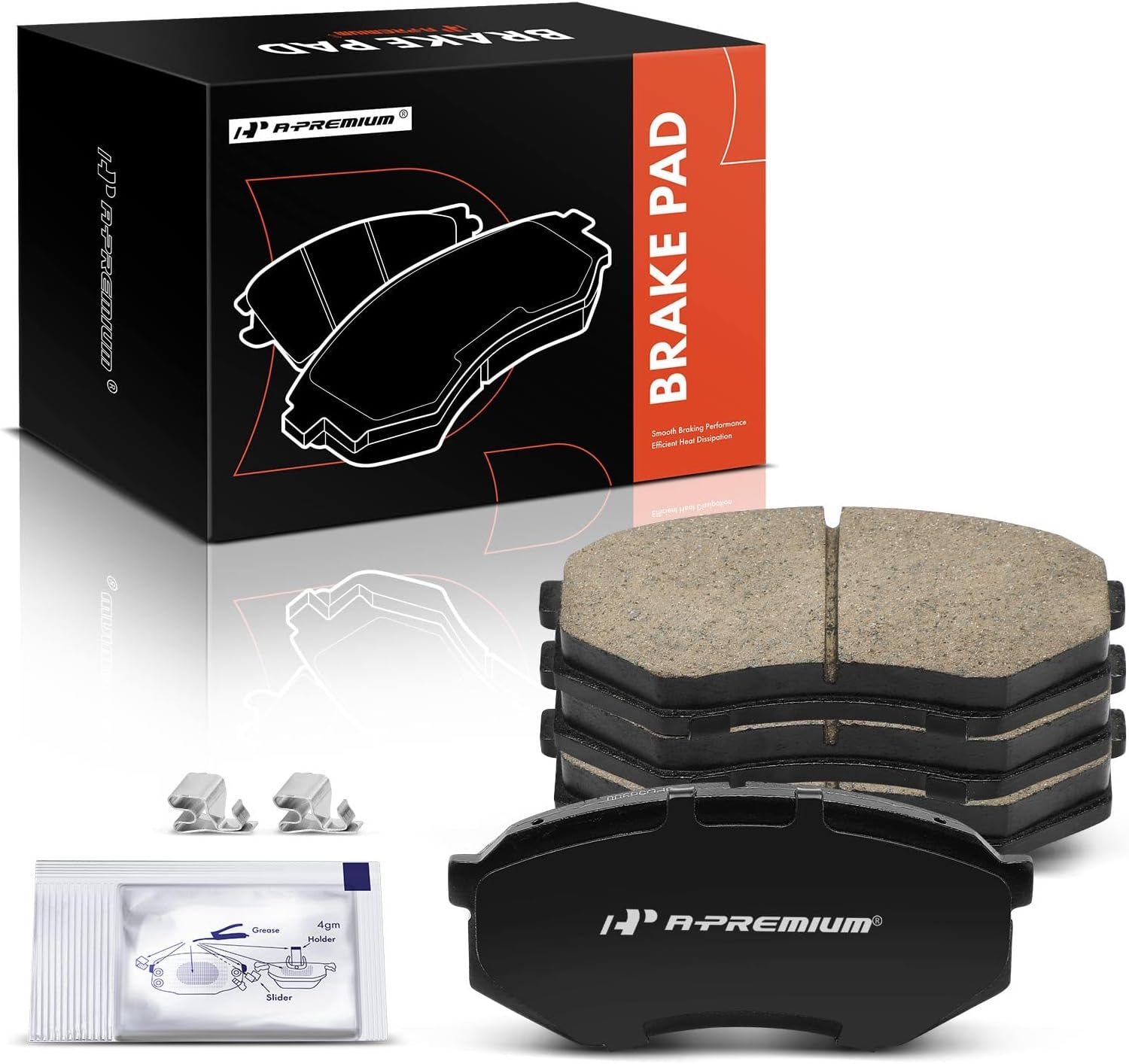 A-Premium Front Ceramic Brake Pads Set Compatible with Toyota Tacoma 1995-2004, Cressida 1989-1992 & Mazda 929 1988-1991, 4-Pack