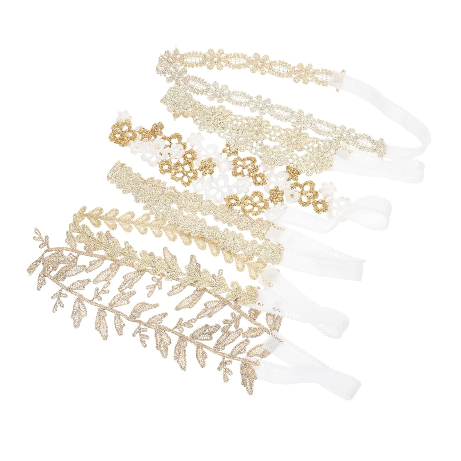 Toyvian 12pcs Girl Lace Headbands Adorable Floral Hair Accessories for Parties and Special Occasions Includes Leaves and Embroidered Designs