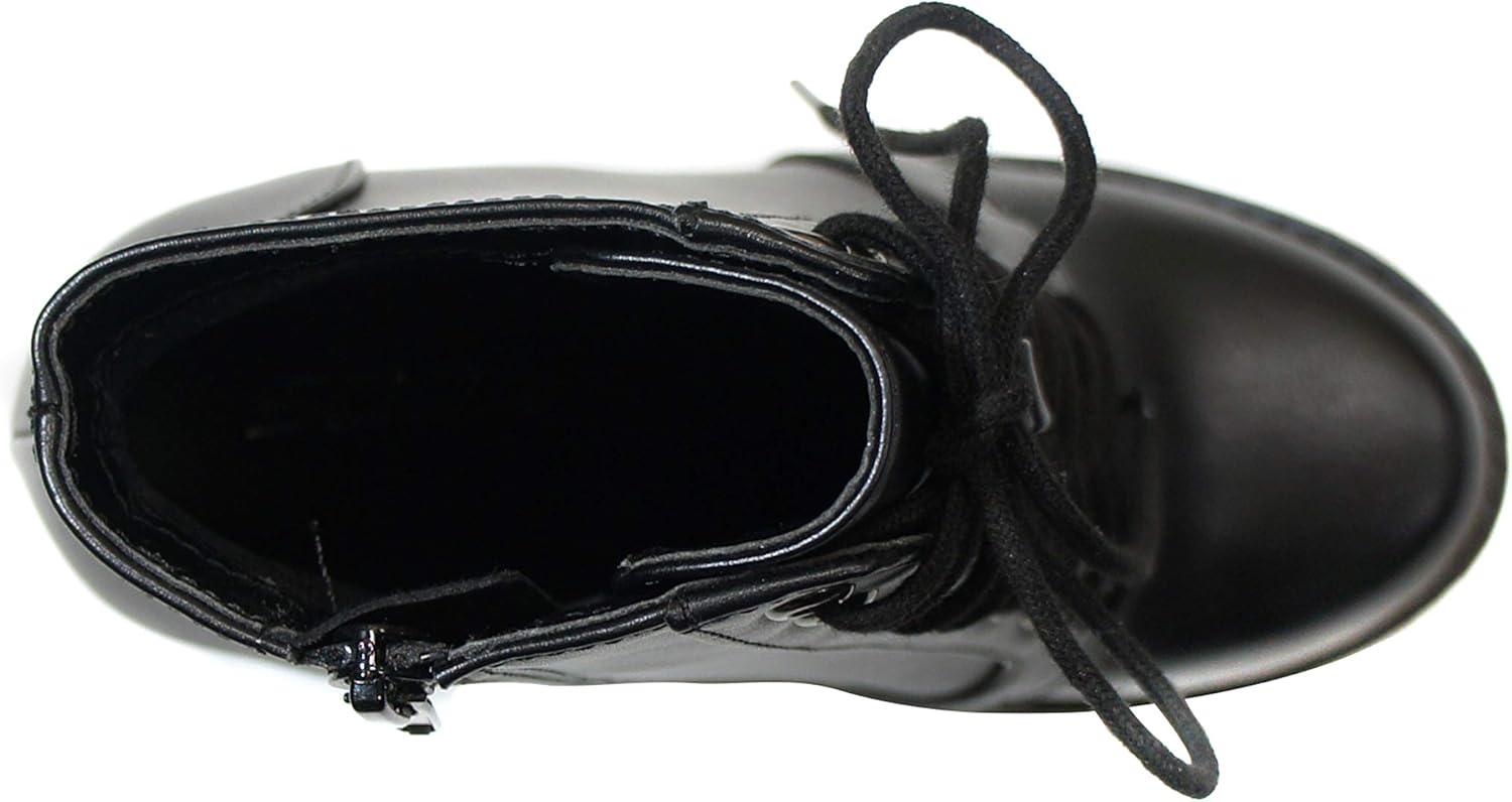 Soda Chalet – Fashion Lace up Military Inspired Ankle Boot with Stacked Heel and Side Zipper - Image 5