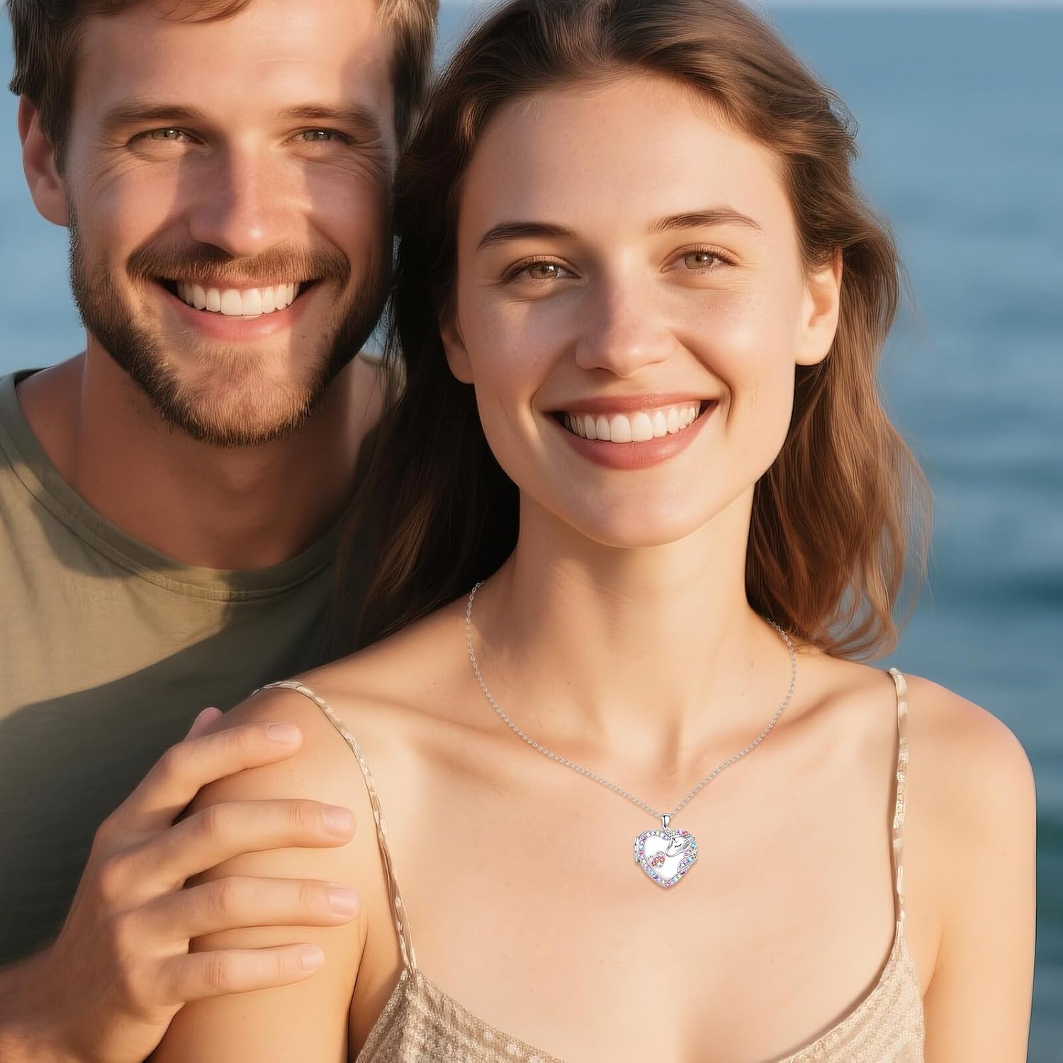 POPLYKE Sterling Silver Heart Locket Necklace That Holds Pictures Memory Locket Jewelry for Mom Grandma Mother's Day Gifts