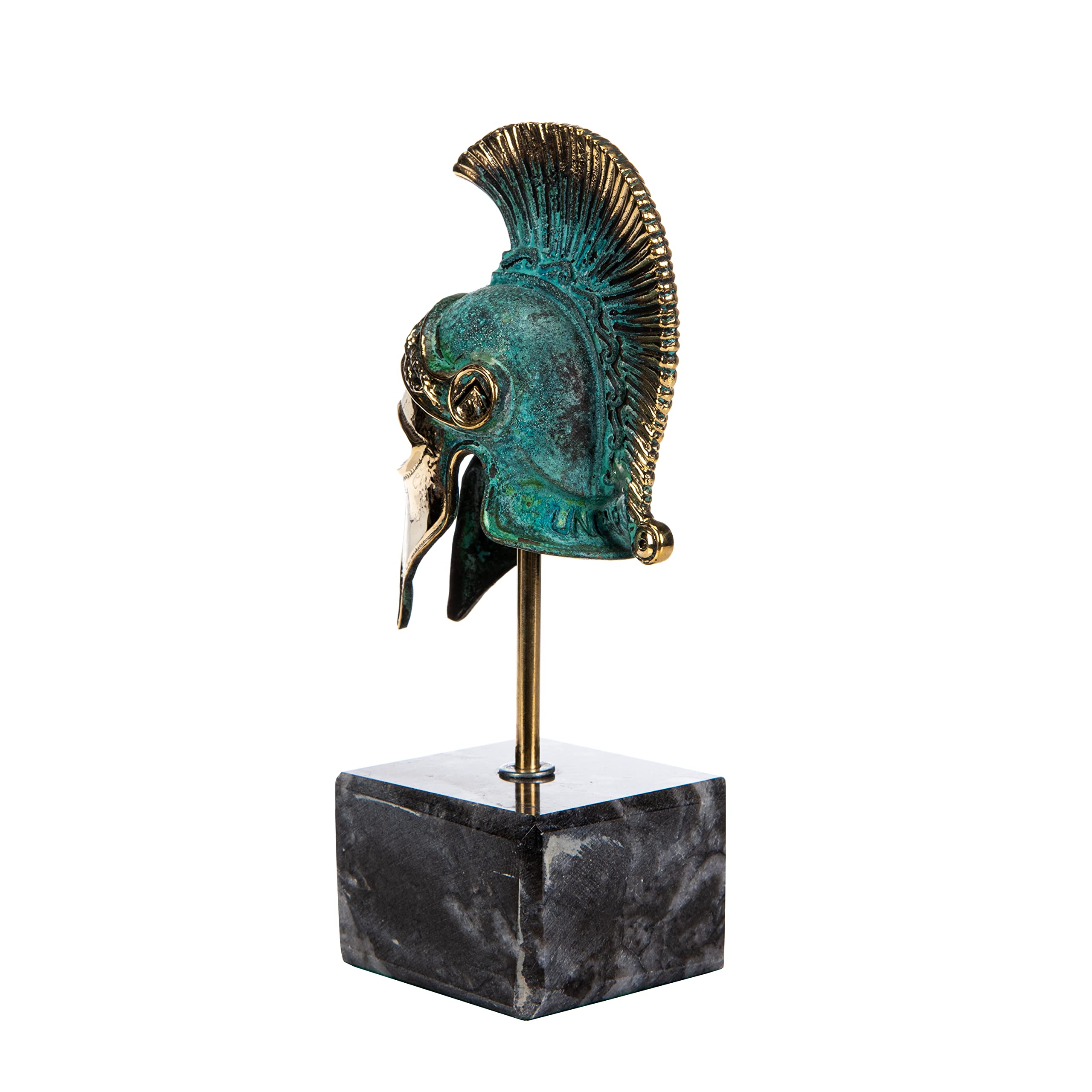 Leonidas King of Sparta hełm starożytna grecka replika muzeum z litego brązu z podstawą 14 cm