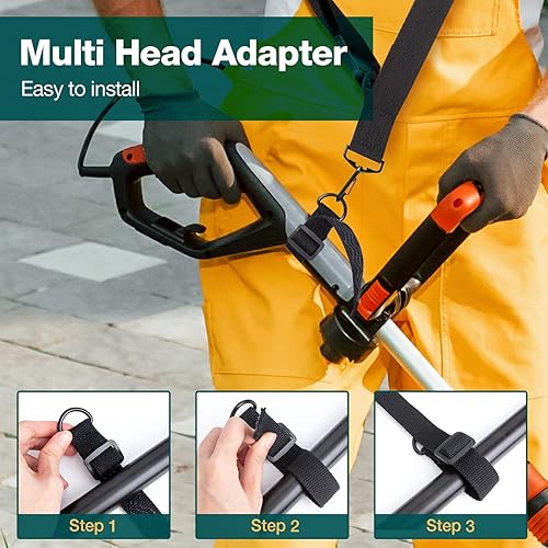 Miniatura 5 de WIBOND 2 correas para malezas, correa para recortar malezas, cómoda correa de hombro para Weed Wacker, arnés de nailon compatible con recortadora