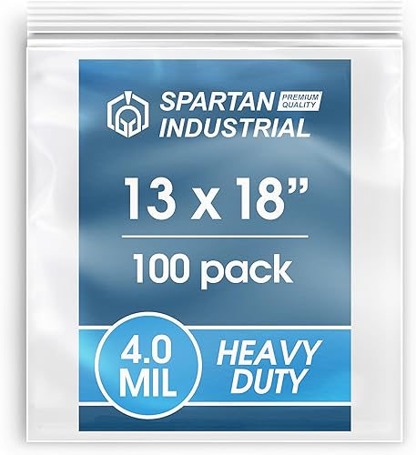 Spartan Industrial - Bolsas de polietileno de plástico transparente con cierre de cremallera de 13 x 18 pulgadas (100 unidades) de 4 mil de grosor disponible en Yaxa Venezuela