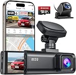 REDTIGER F7N caméra de tableau 4K avant et arrière 1080P, Wi-Fi 5,8 GHz-20 Mo/s transfert rapide, caméra de tableau de voiture 2160P/FHD avec carte de 64 Go, écran de 3,18 po, contrôle d'application intelligent, GPS précis, vision nocturne, mode de stationnement 24H