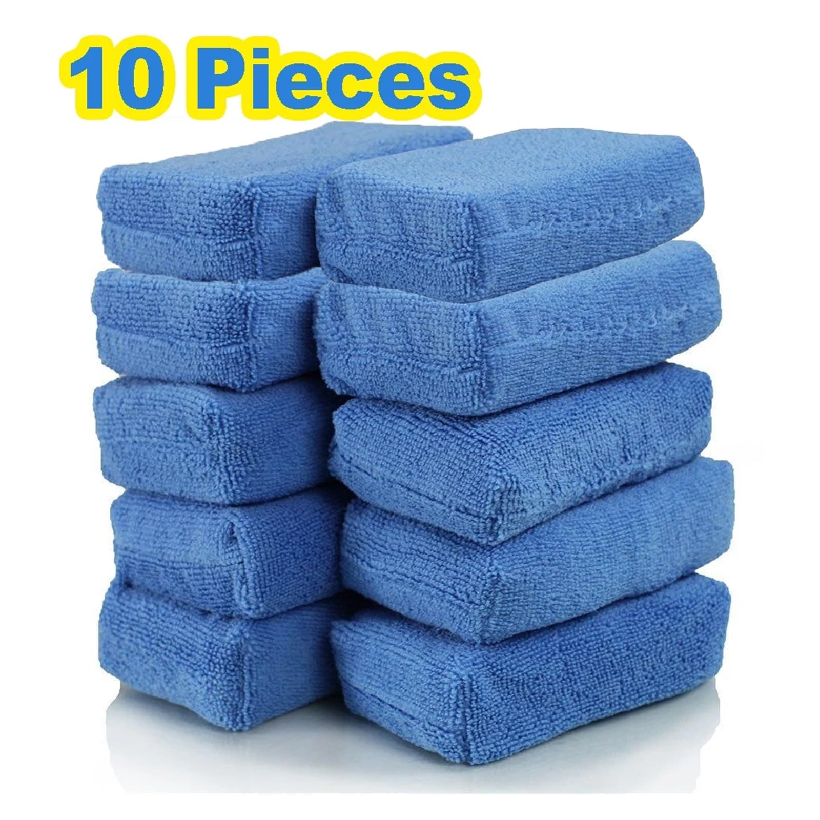 1/10 Tampons applicateurs de cire for voiture, éponges polissage en microfibre douces, nettoyage mousse for l'entretien la peinture automobile(10 Pieces)