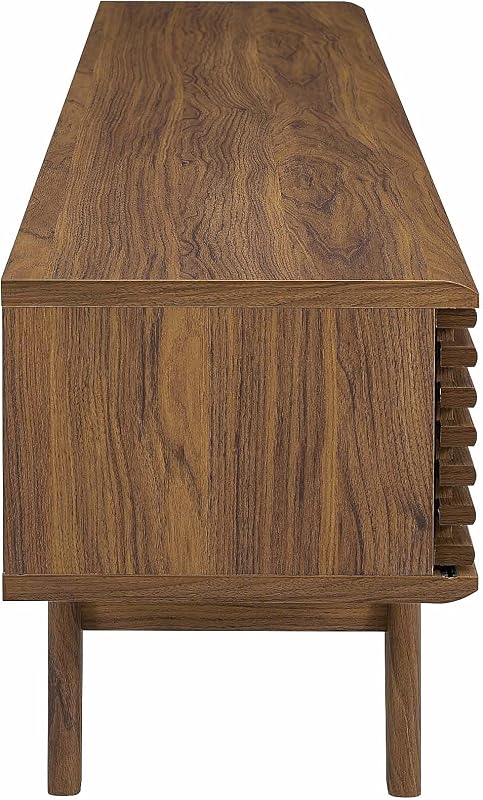 Modway Render 70" Mid-Century Modern Low Profile Media Console Entertainment TV Stand in Walnut Walnut image 4