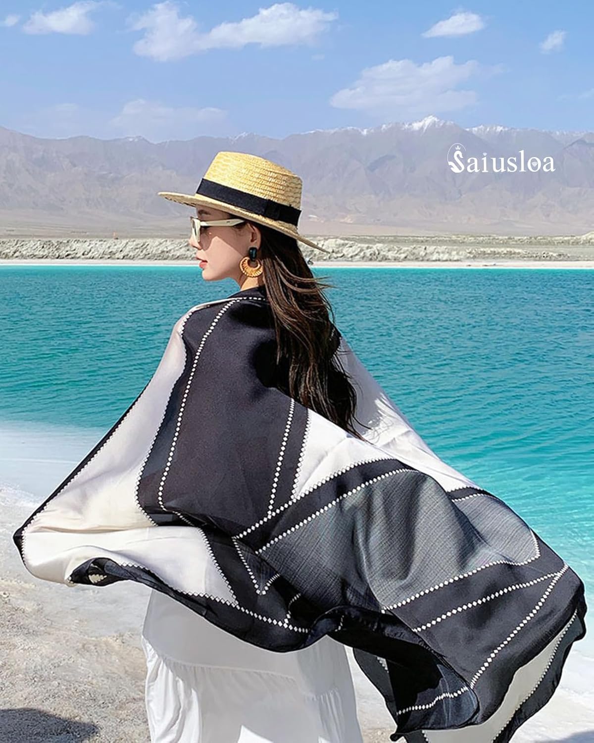 Dress Scarves Shawl Wraps Long Silky Scarf for Women Dressy Fashion Lightweight for Decorative Formal Evening Gowns - Image 2