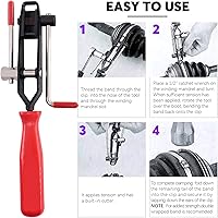 Vista 6 de Swpeet 10 alicates de abrazadera de oreja con kit de abrazaderas de arranque CV, alicates de amarre para botas de oreja, kit de herramientas