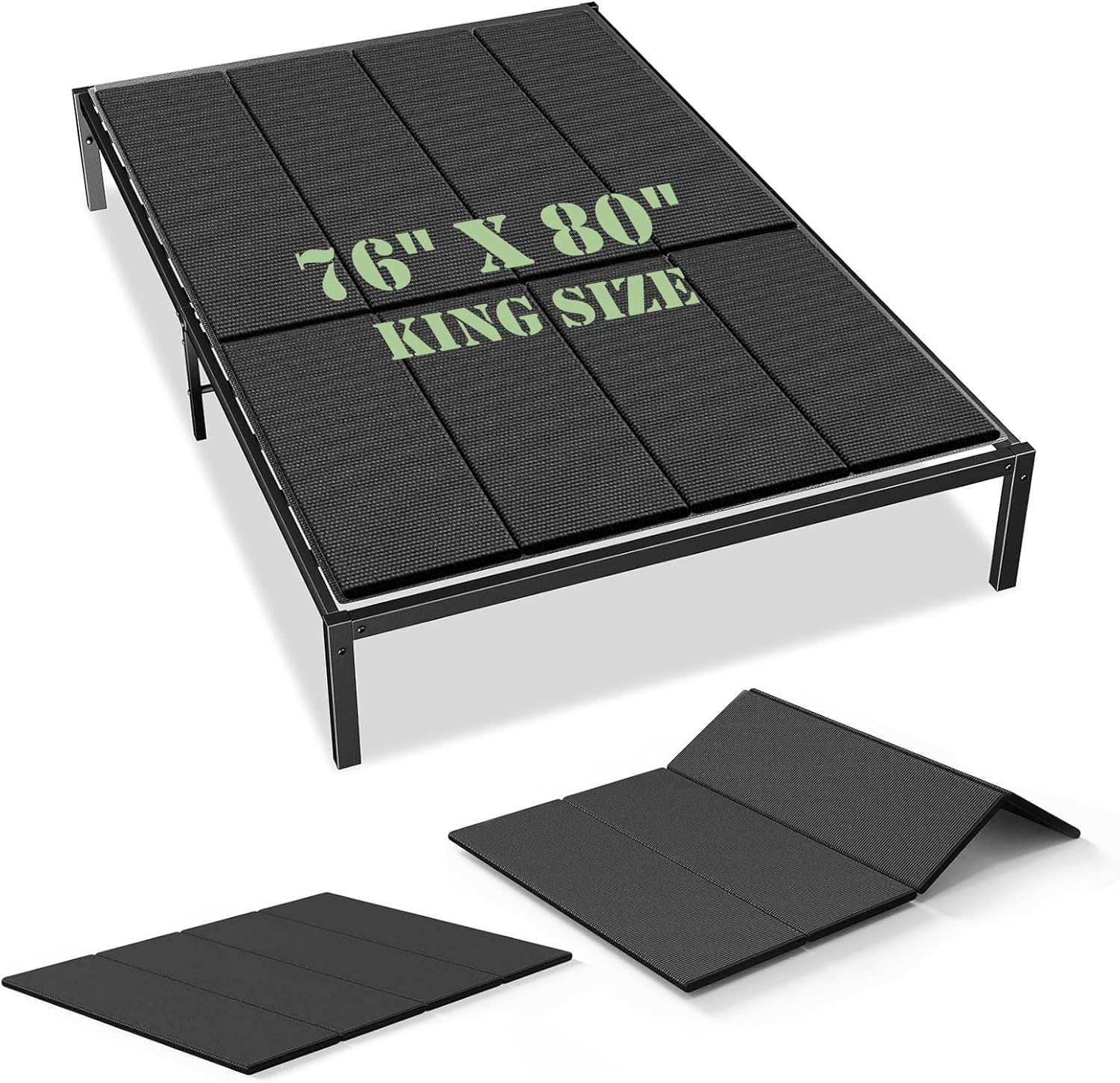 Upgraded S-Curved Rib Bunkie Board King Size 76"x 80" 10mm Heavy Duty Under Mattress Bed Support Slats - Breathable, Noise Minimizing, Moisture Resistant Bunkieboards King Size 76" x 80"