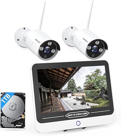 Amazon Co Jp 防犯カメラ ワイヤレス 屋外 Smonet 防犯カメラ モニター付き 300万画素 Ips液晶パネル Wifi 12インチ モニター 一体型 自由増設 監視カメラ ワイヤレス H 265圧縮 1tb Hdd ワイヤレス防犯カメラセット 家庭用 防犯カメラ 屋外 屋内 業務用 防塵 防水