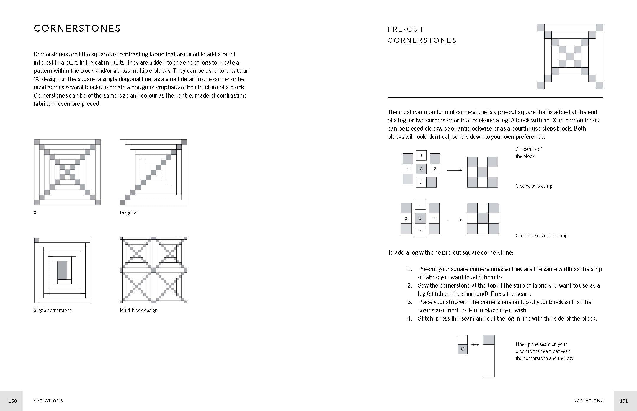 Log Cabin Quilt Blocks: 100 colour and pattern variations