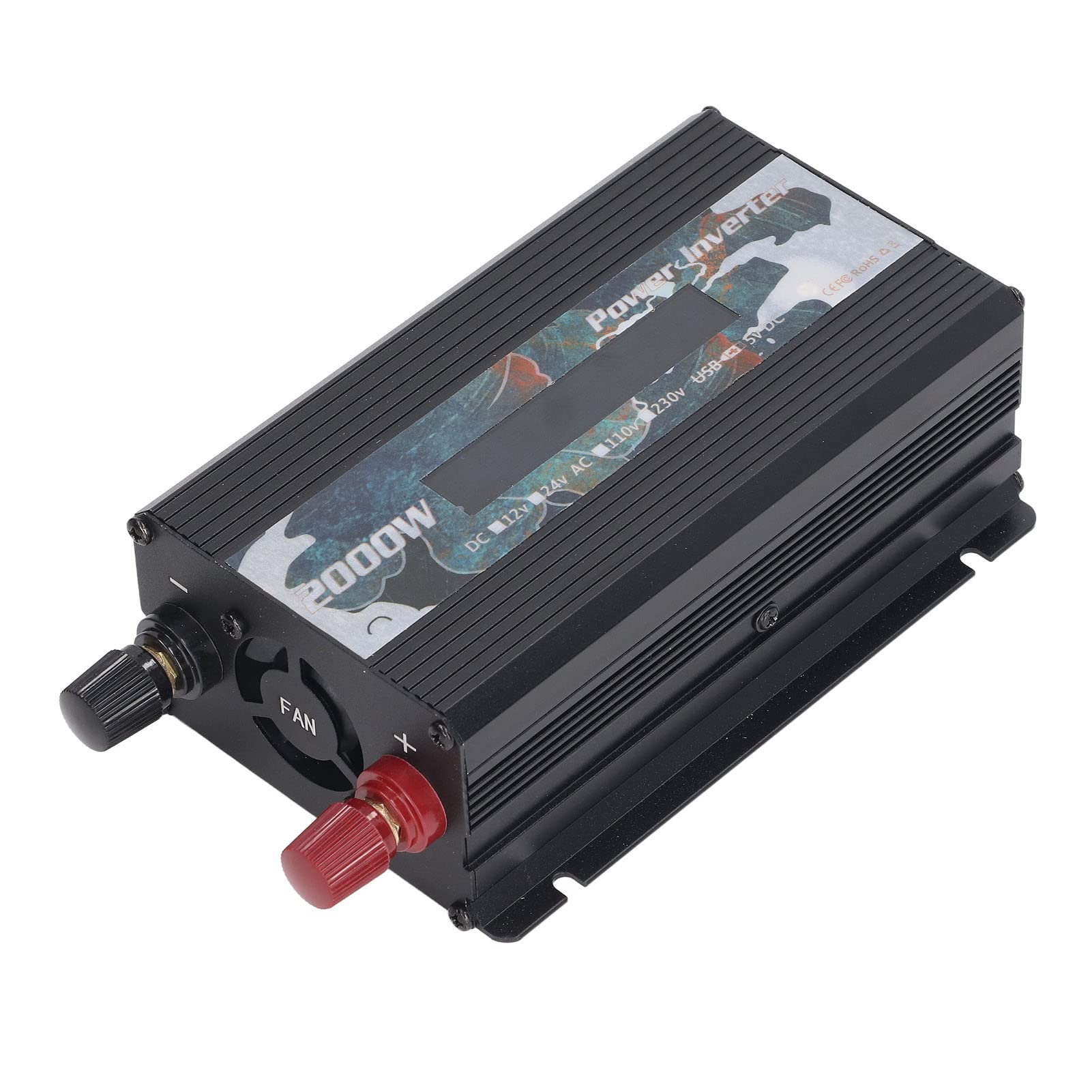 Convertidor de Corriente, Pantalla LCD Solar del Inversor de Corriente del Coche de CC a CA de 2000 W para Cámaras (DC12V)