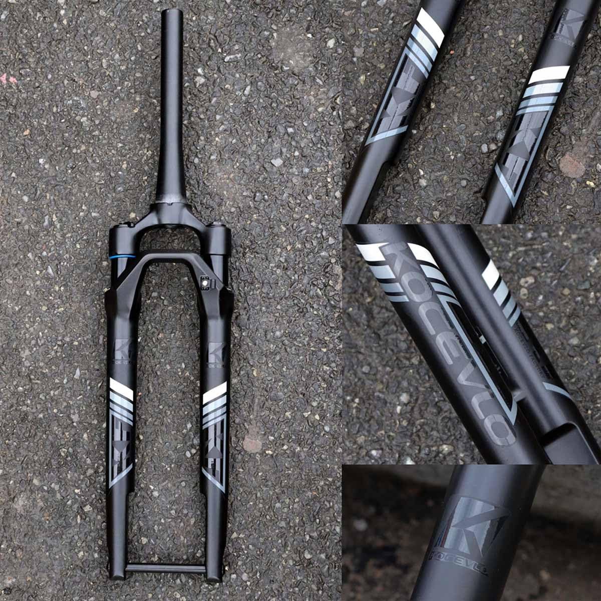 700C Gravelbike-Federgabel, 40 mm Federweg, 1-1/2" konisch, Offroad-Scheibenbremse vorne, XC-Luftfederung, manuelle Blockierfunktion, 100 x 12 mm Steckachse