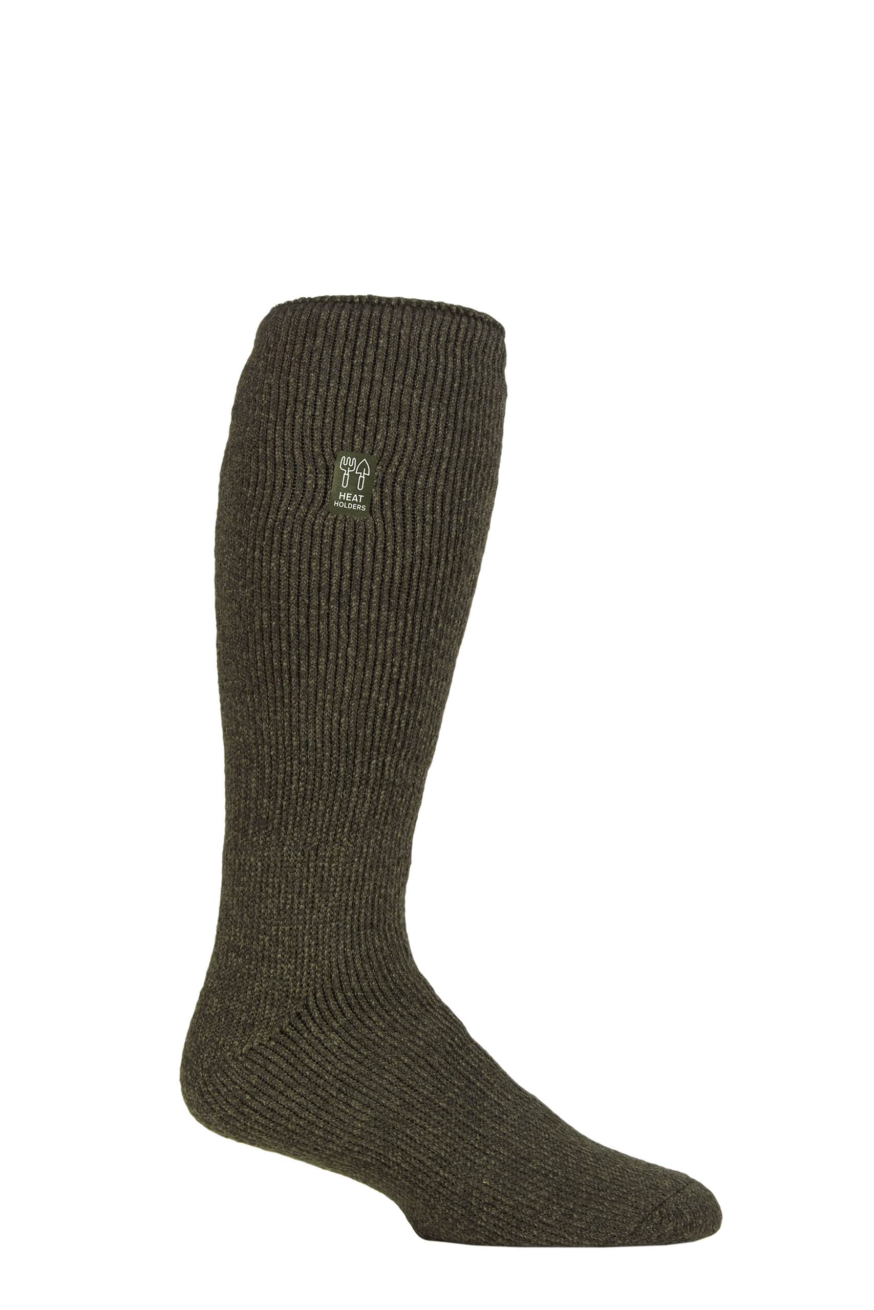 HEAT HOLDERS SOCKSHOP Mens Outdoor 2.3 TOG Plain Long Leg Gardening Socks Pack of 1 Forest Green 6-11