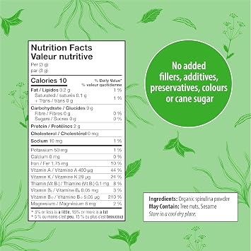 Organic Traditions Spirulina Chlorella Superfood Powder, 2-Pack