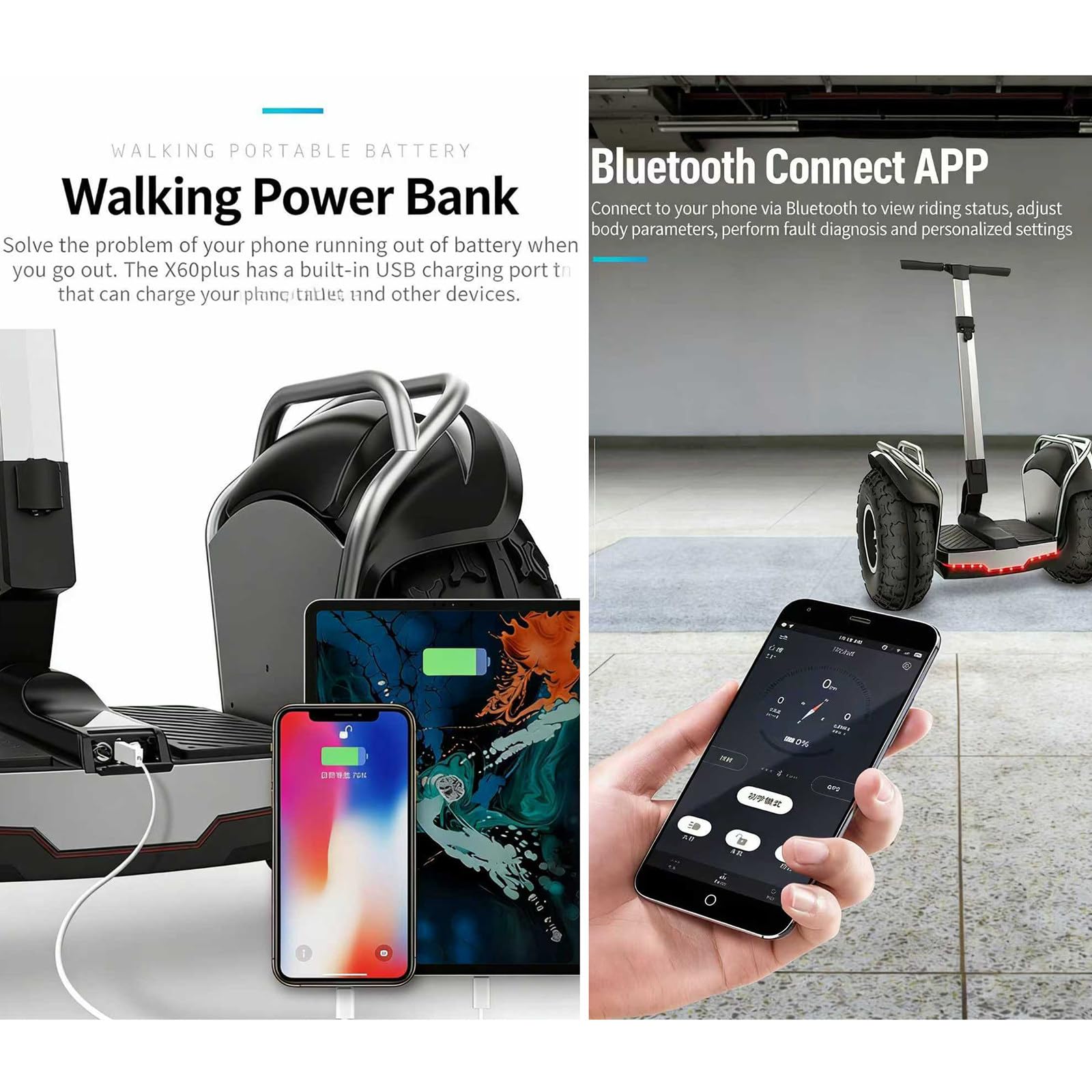 Monopattino Autobilanciante Per Adulti, Veicolo Autobilanciante Per Tutti I Terreni Da 19 Pollici, Impermeabile Ip54, Capacità Di Carico 150kg, Adatto Per Gli Spostamenti Quotidiani Silver-45km