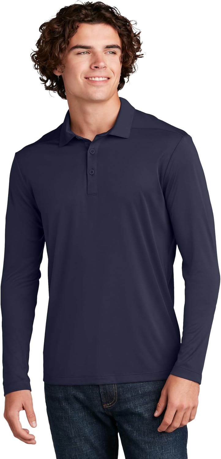 Clothe Co. Men's Long Sleeve Polo Shirts for Men Dry Fit Moisture Wicking
