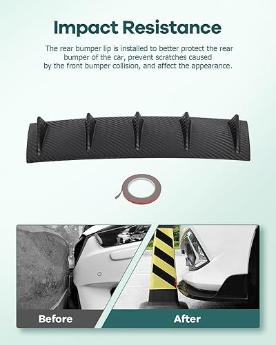 Vista 163 de SCITOO Alerón de labio delantero para Hyundai Elantra 2017-2018 para parachoques delantero negro brillante