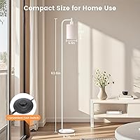 Vista 6 de Lámpara de pie con pantalla de lino, lámpara de pie alta regulable con control remoto y 3 temperaturas de color, lámparas de pie modernas para sala