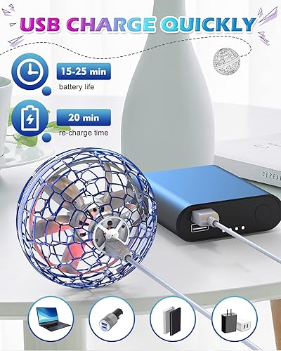 Miniatura 43 de ATHLERIA - Esfera mágica de orbe voladora con luces, accesorio para Navidad, cumpleaños, para niños y adolescentes de 6 a 10 años o más, para Verde