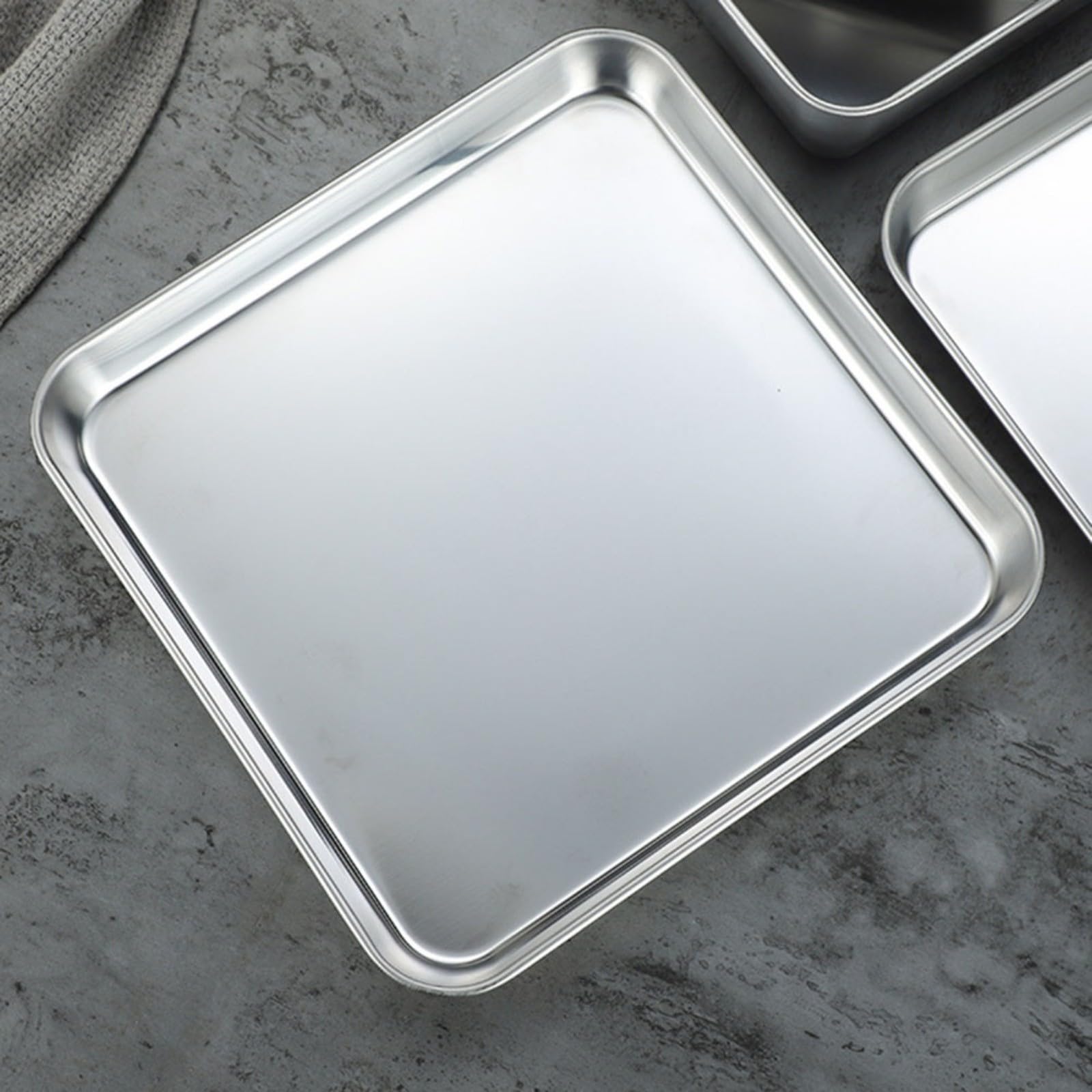 Teglia da forno per biscotti, realizzata in acciaio inox, per applicazioni di cottura in forno che richiedono bassa manutenzione (35 x 35 x 2,5 cm)