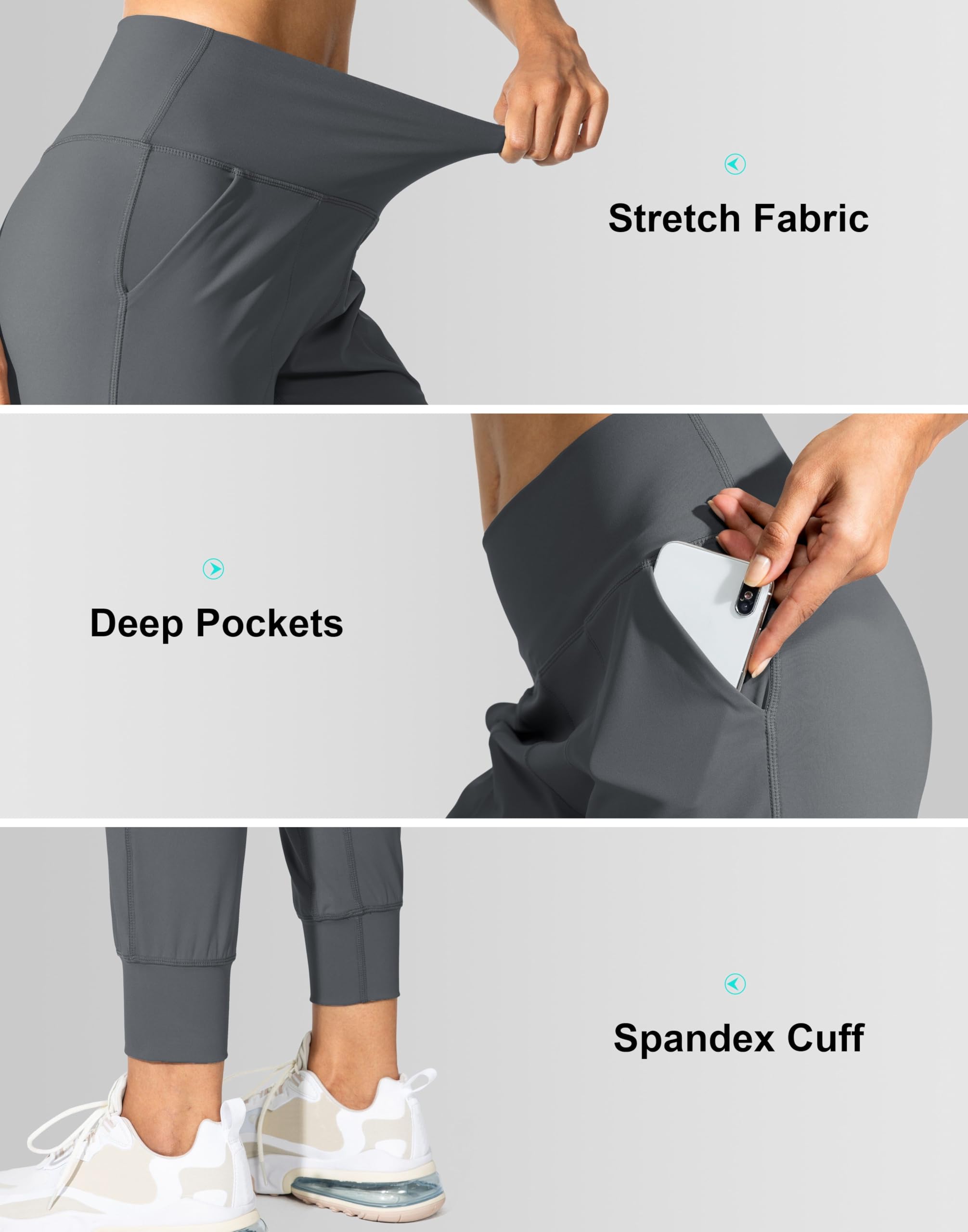 G Gradual Pantalones deportivos de yoga de cintura alta con bolsillos, leggings sueltos para mujer, entrenamiento, atletismo, descanso