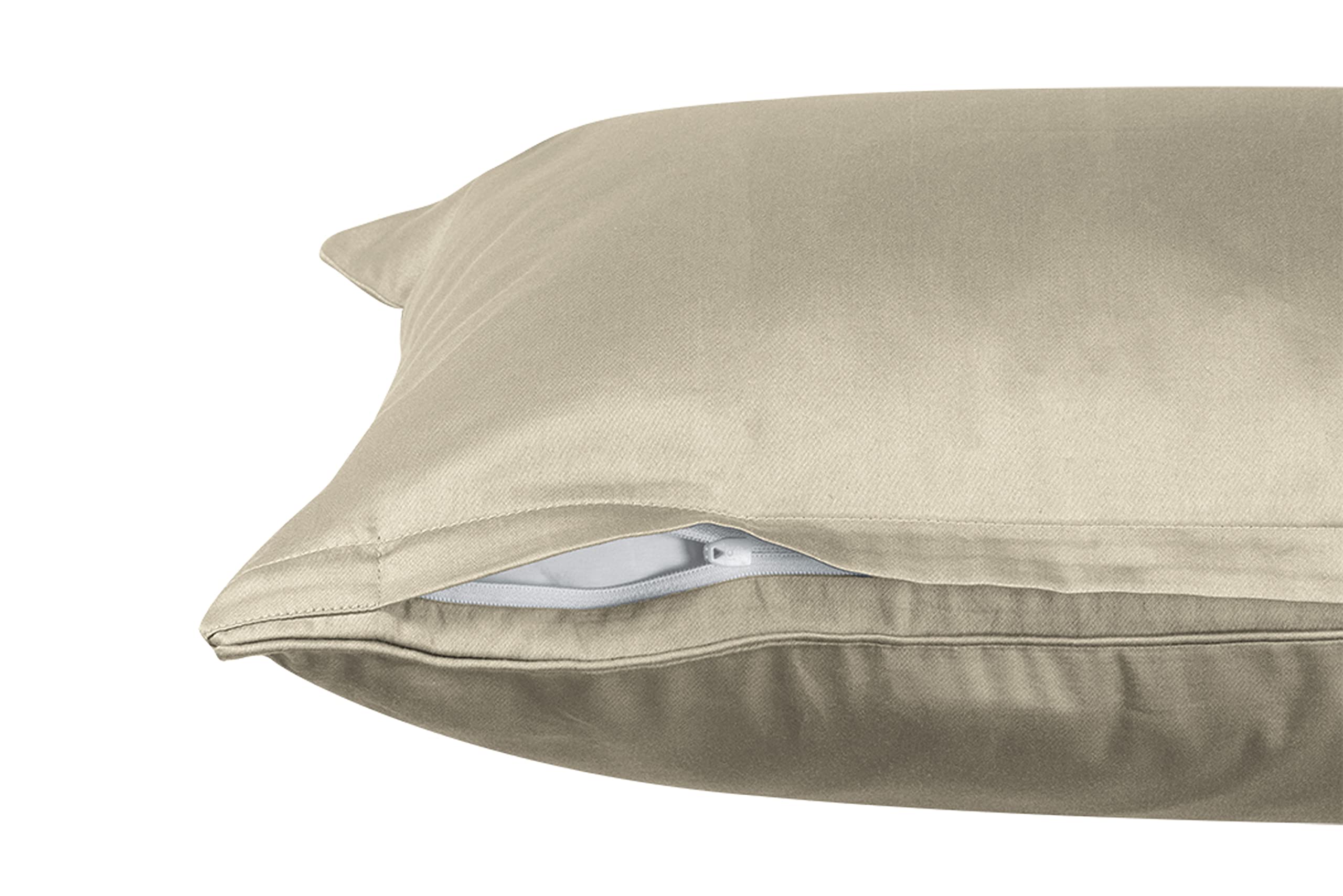 Ropa de cama Pure 135 x 200 arena – Ropa de cama de algodón – Juego de ropa de cama con funda de almohada de 2 piezas – Funda de almohada de 80 x