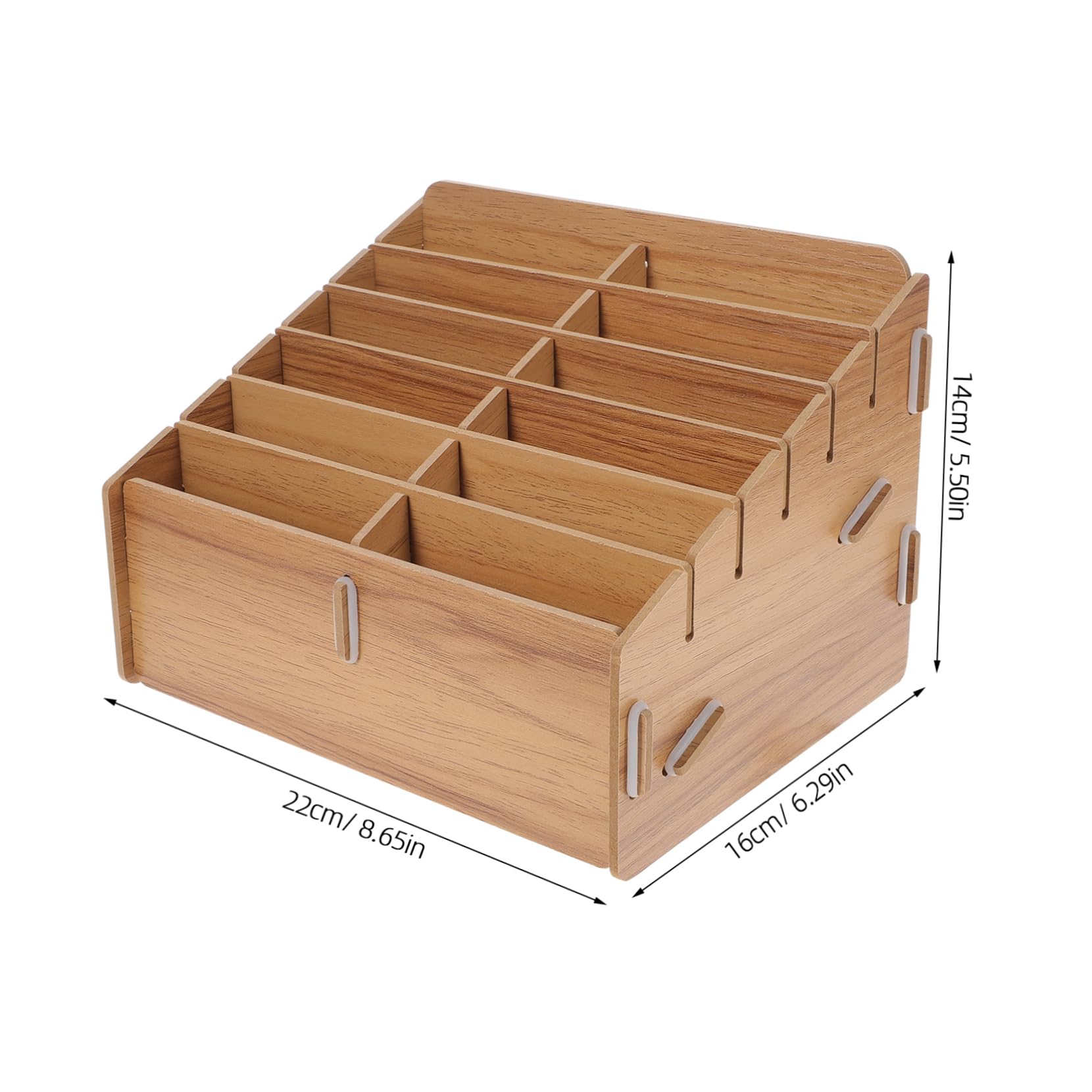 Caja de Madera Tapa para Almacenamiento de Cartas de Juego y Objetos Pequeños, Diseño Portátil Capacidad Grande y Estructura Multi-grid para Fácil Transporte