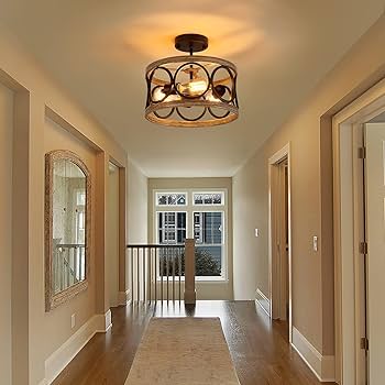 ダークブラウン60 Amazon.com: MEIXISUE Semi Flush Mount Modern Farmhouse Ceiling